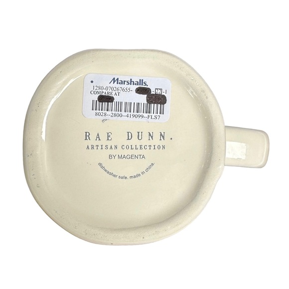 Rae Dunn COURAGE Mug Coffee Tea White Black Large Letters Dimples NWT 2017 OG - Picture 10 of 14